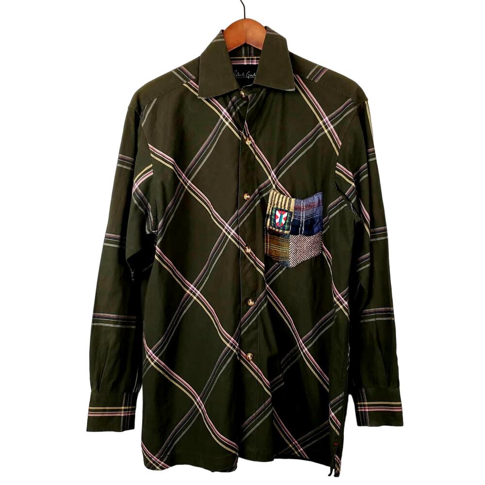 Robert Graham Classic Button Up Flannel Shirt Long Sleeve Plaid Heavy - M